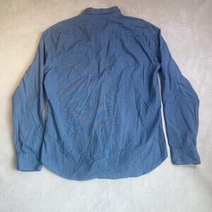 HOLLISTER Epic Flex Stretch Muscle Fit Mens Large Blue Long Sleeve Button Up